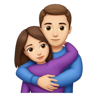 Woman and man brunette back hug sticker