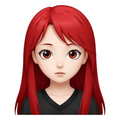 long red and black hair anime girl sticker