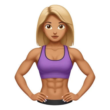 strong lean woman with visible strong abs sticker