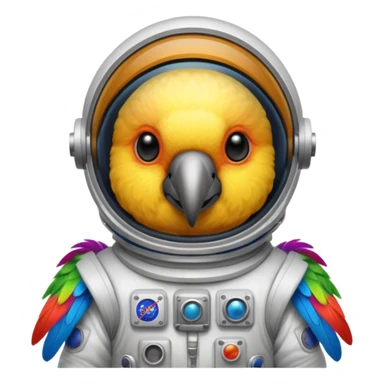 parrot with astronaut suit sticker