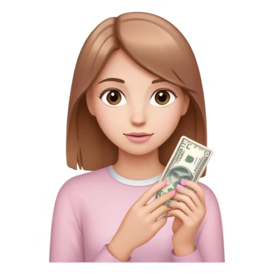 Girl with fair skin wearing light pink has straight hair holding 25 in hand sticker