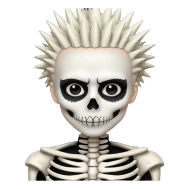 spiky hair guy with skeleton makeup sticker