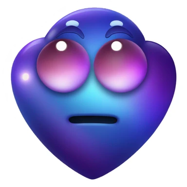 heart shape purple and blue Saturn planet sticker