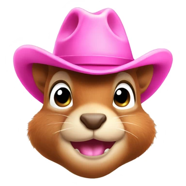 squirrel with a pink cowboy hat sticker