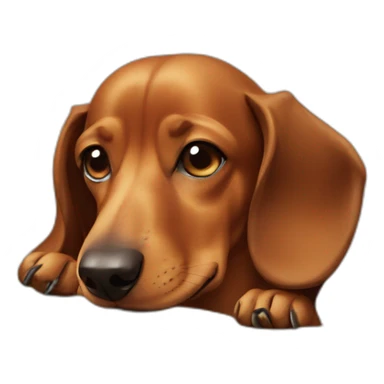 Dachshund dormindo sticker