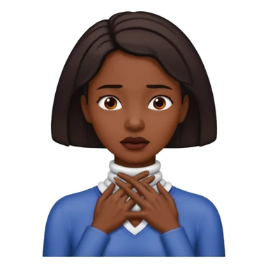 👩🏽 with hands choking her neck sticker