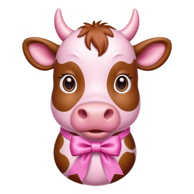 Pink cow with ribbon sticker
