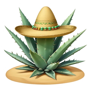 Agave plant with a sombreo sticker