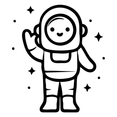 Astronaut hero in space suit sticker