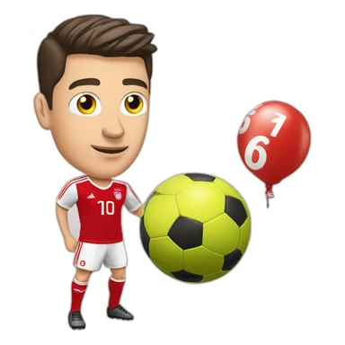 Lewandowski avec un ballon de foot sticker