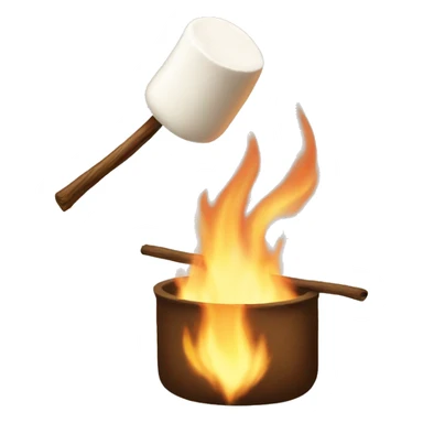 Marshmallow roasting sticker