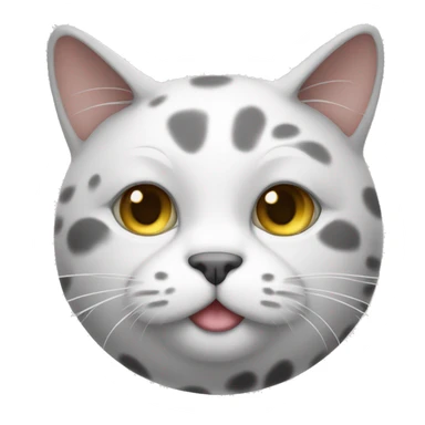 fat cat white with gray spots sticker
