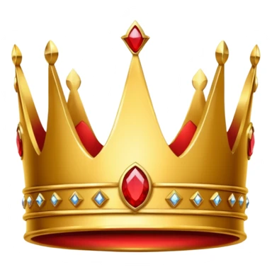 crown emoji, simple, gold, shiny, with only red jewels sticker