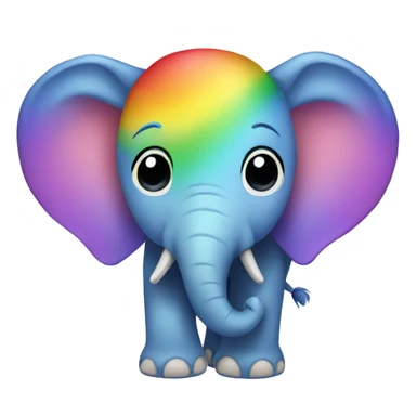 Rainbow elephant  sticker