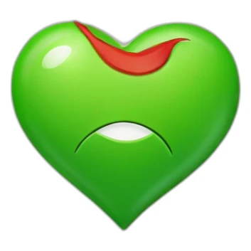 cœur vert et rouge sticker