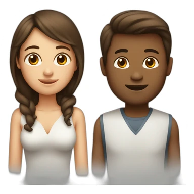 relationship into woman and man who has brown hair sticker