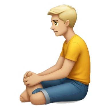 white person sitting on the floor sticker
