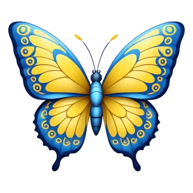 blue and yellow decorated butterfly sticker