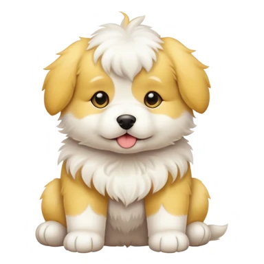 Yellow and white puppy sticker