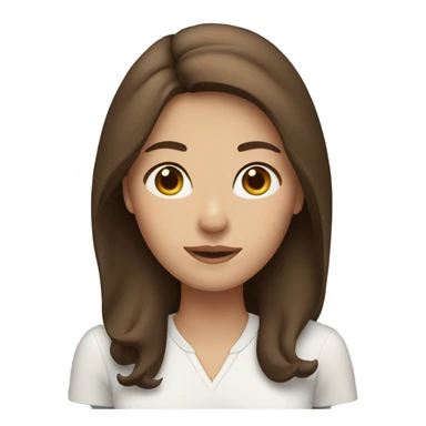 Woman with brown hair and middle part sticker