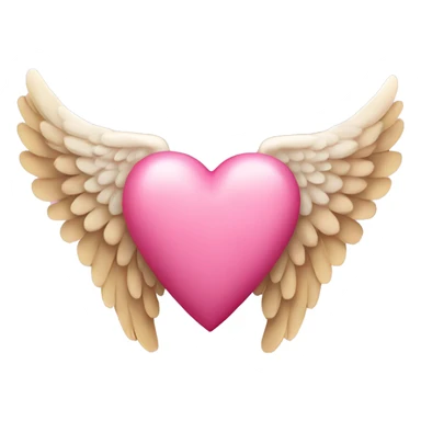pink heart + angel wings sticker