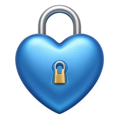 blue heart with a lock sticker