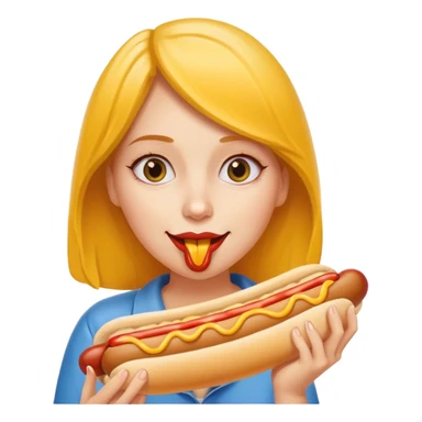 hotdog eating woman sticker