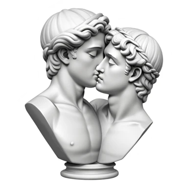 David statues kissing greek white  sticker
