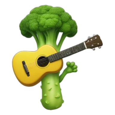 brocoli playing a guitar sticker