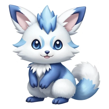 Shiny White Pastel Snowy Icy Sparkly Cute Furret-Meowstic-Zangoose-Hybrid (Full body) sticker
