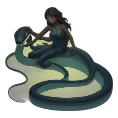 snake woman and shadow sticker