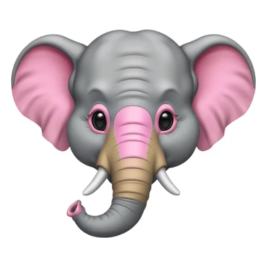 an elephant with pink mask
 sticker