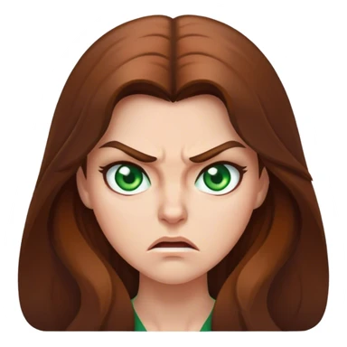 Angry female teacher with long Brown hair and Green eyes sticker