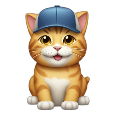 smiling cat with snapback hat sticker