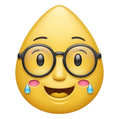 cry emoji with glasses sticker