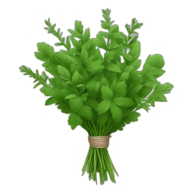 bouquet of green herbs sticker