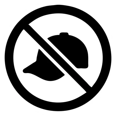 cap in a crossed out circle sticker
