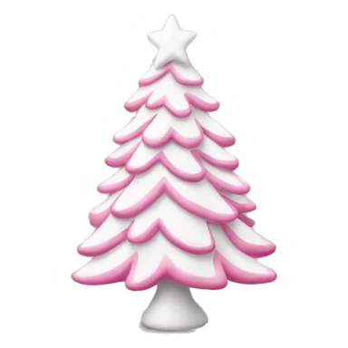 White and pink Christmas tree sticker
