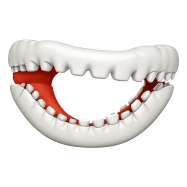 Detached jawbone lying cracked on the ground. sticker