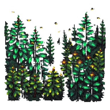 fireflies glowing around bushes at night sticker