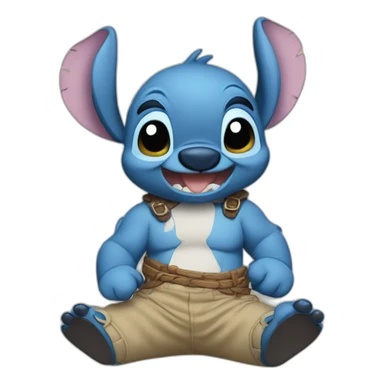 Stitch qui joue du Hautbois sticker