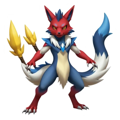 Shiny Epic Handsome Badass Zoroark-Zangoose-Lucario-Renamon-Zeraora-hybrid (Full body) sticker