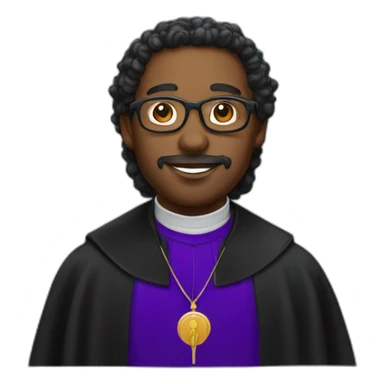 Black curlier priest sticker