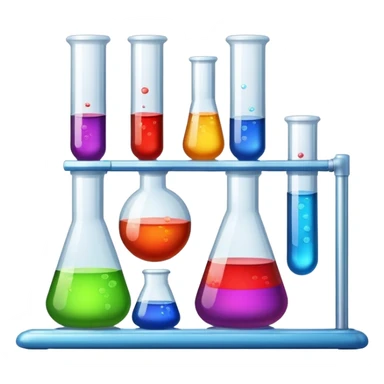 science laboratory with test tubes and beakers sticker