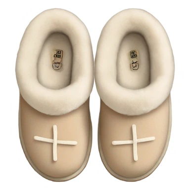 pastel beige cute ugg slippers sticker