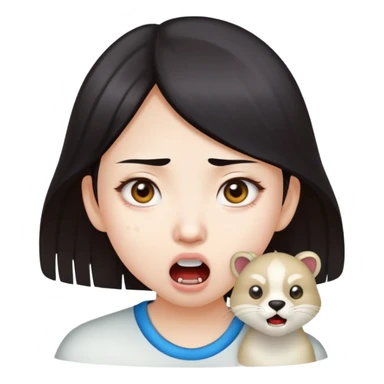 Asian girl with rabies sticker