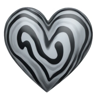 a grey and black swirled glass heart sticker