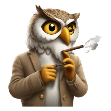 Owl smoking a cigar  sticker