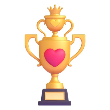 trophy with a heart, representing appreciation and success in a client meeting sticker