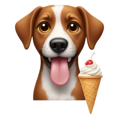 Dog with icecream sticker